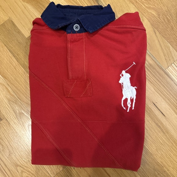 Vintage Polo Ralph Lauren Polo/Rugby Shirt Mens Red Pony USA #3 Jersey Size L - Picture 5 of 5